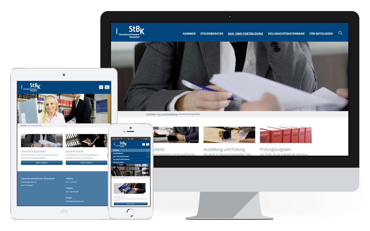 Screenshots Steuerberaterkammer Düsseldorf